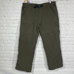 The North Face Pants Mens Large Green Cargo Convertible Shorts Gorpcore Hiking